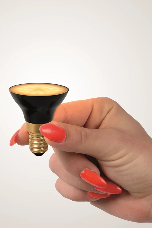 Lucide G45 - Ampoule led - Ø 4,3 cm - LED 3 StepDim - E14 - 1x5W 2700K - Noir - ambiance 1